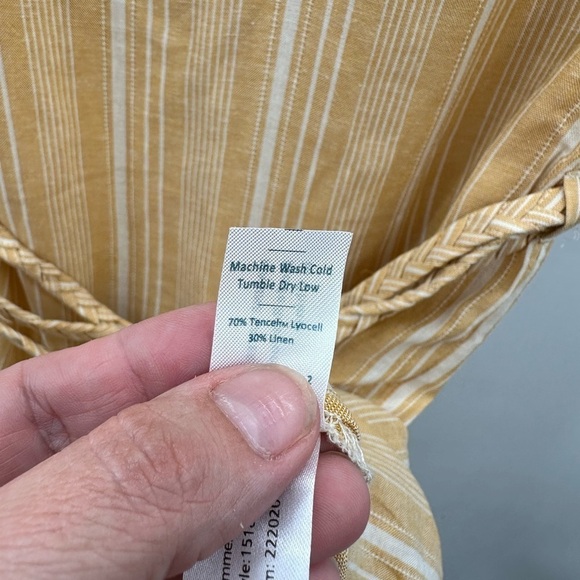 NEW WITH TAGS MARINE LAYER BALI oversized stripe midi coastal linen dress NWT XS - Picture 8 of 12